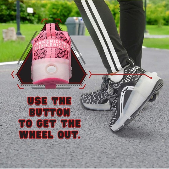 SDSPEED Kids Roller Skate Shoes with Single Wheel Shoes Sport Sneaker LED - Picture 3 of 6